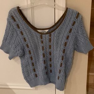 Vintage opal by Lorraine Wardy blue sweater size M stampede cut